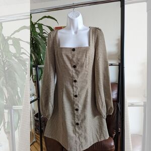 Rihoas / new with tags / Dress / Square Neck Plaid Mini dress